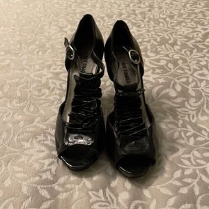 High heel black shoes